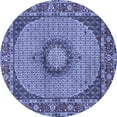 thumbnail image 1 of Ahgly Company Indoor Round Medallion Blue Traditional Area Rugs, 6' Round, 1 of 4
