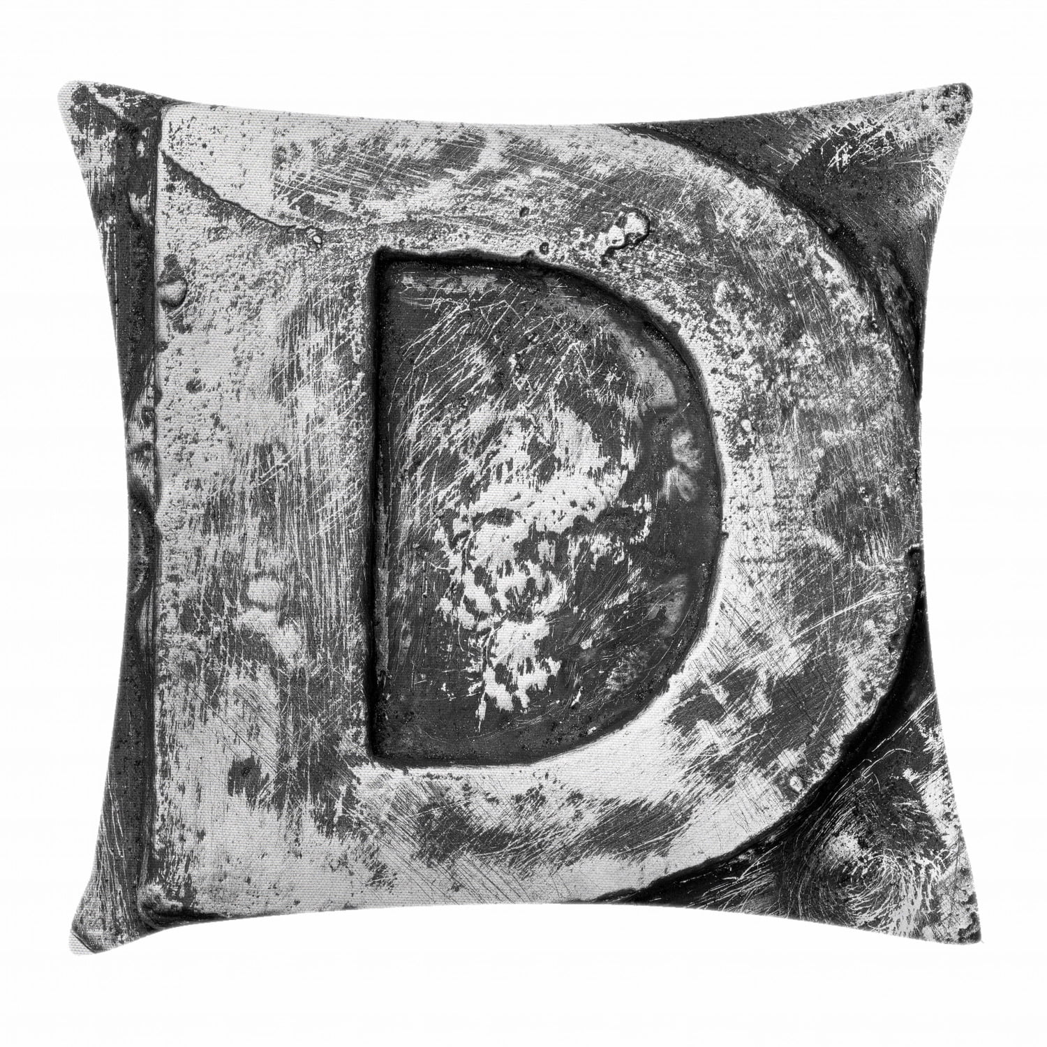 Letter D Throw Pillow Cushion Cover, Alphabet D Letter Reference to