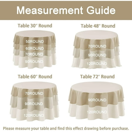 White Round Tablecloth 60 Inch, Best Size Tablecloth For 48 Inch Round Table