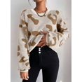 thumbnail image 5 of Long Sleeve Shirts for Women Sweaters Fall Outfits Color Block Winter Clothing Dressy Casual Soft Khaki XL, 5 of 8