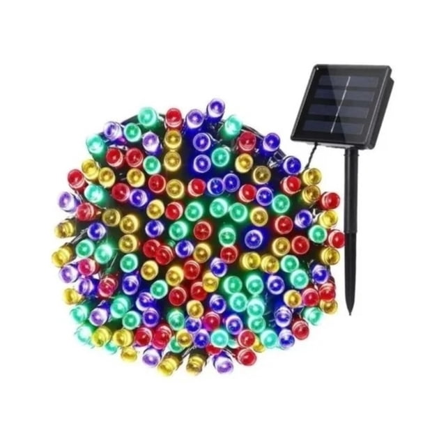 Guirnalda navideña con luces solares, 10 m, 100 LED, multicolor