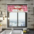 thumbnail image 2 of Valance 54x18In Kitchen Curtain Living Room Curtain Bedroom Curtain Balcony Door Curtain Utility Room Curtain Pink Christmas Lovely Snowman, 2 of 6