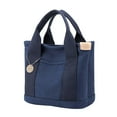 thumbnail image 3 of Woman Small Tote Bag Shopping Bag Size 9x5.9x8.6inch Top Handle Bag Large Capacity for Working, Dating, Beach and Weekend Shoulder Bag Dark Blue, 3 of 9