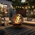 thumbnail image 7 of FlowerHouse: Bonfireball Fire Pit - 24" Lotus - Base & Flower Pattern Cover, Stainless Steel, Portable Fire Pit, Outdoor Décor, Patio, Backyard, Beach, 7 of 7