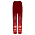 thumbnail image 5 of Fiaer Christmas Sweatpants Women Santa Printed Trendy Lace up Xmas Pants Plus Size Loose Fit Comfy Holiday Trousers with Pocket Red XL, 5 of 5