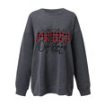 thumbnail image 5 of Hauts pour Adolescentes Mode Femmes Décontracté Imprimé Col Rond Manches Longues T-Shirt Ample Blouse d'Automne Chandail Sans Capuche Chandails en Molleton Assortis en Liquidation, 5 of 5