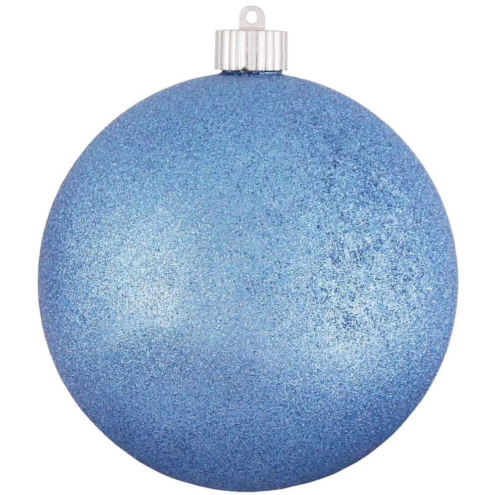 6" (150mm) Shatterproof Light Blue Glitter Christmas Ball Ornament by Christmas by Krebs
