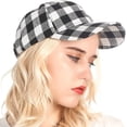 thumbnail image 1 of LinYooLi Fashion Leisure Grid Baseball Cap for Women Men Soft Breathable Retro Hats Skullcap Lightweight Adjustable, 1 of 4