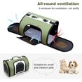 thumbnail image 2 of Cage pour Chat, Pliable et Respirante avec Sangles Réglables, Cage pour Chat Approuvée par les Compagnies Aériennes avec Doublure en Polaire Lavable, Fond Imperméable, Vert+blanc, 41*25*26cm, 2 of 6