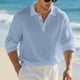 thumbnail image 5 of pstuiky Camisas de invierno de manga larga para hombre, Cárdigan informal de negocios para hombre, color liso, holgado, con botones, mangas largas y cuello vuelto top de hombre m, 5 of 9