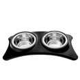 thumbnail image 4 of IH Casa Decor Bol À Double Animal En Acier Inoxydable Avec Support Noir, 4 of 4