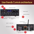 thumbnail image 5 of Pyle Wireless Bluetooth Streaming Amplifier, 300W Multi Channel Home Audio Receiver System with HDMI in/Out, Optical/Coaxial, FM Radio, USB/SD, AUX, RCA, Mic in, and BT/FM Antenna, 10.2x9.8x2.8, 5 of 7