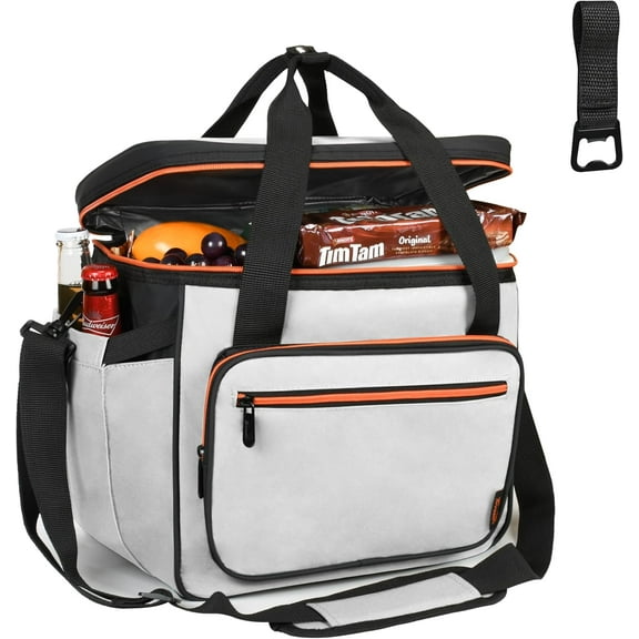 Tirrinia Insulated Cooler Bag-24 Cans Portable Collapsible Soft Sided Ice Chest, Leak-Proof