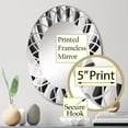 thumbnail image 3 of Designart "Dream Black and White Optical Art IV" Modern Round Wall Mirror - Abstract Oval Printed Decorative Oversized Mirror - Multiple Color Options, 3 of 4