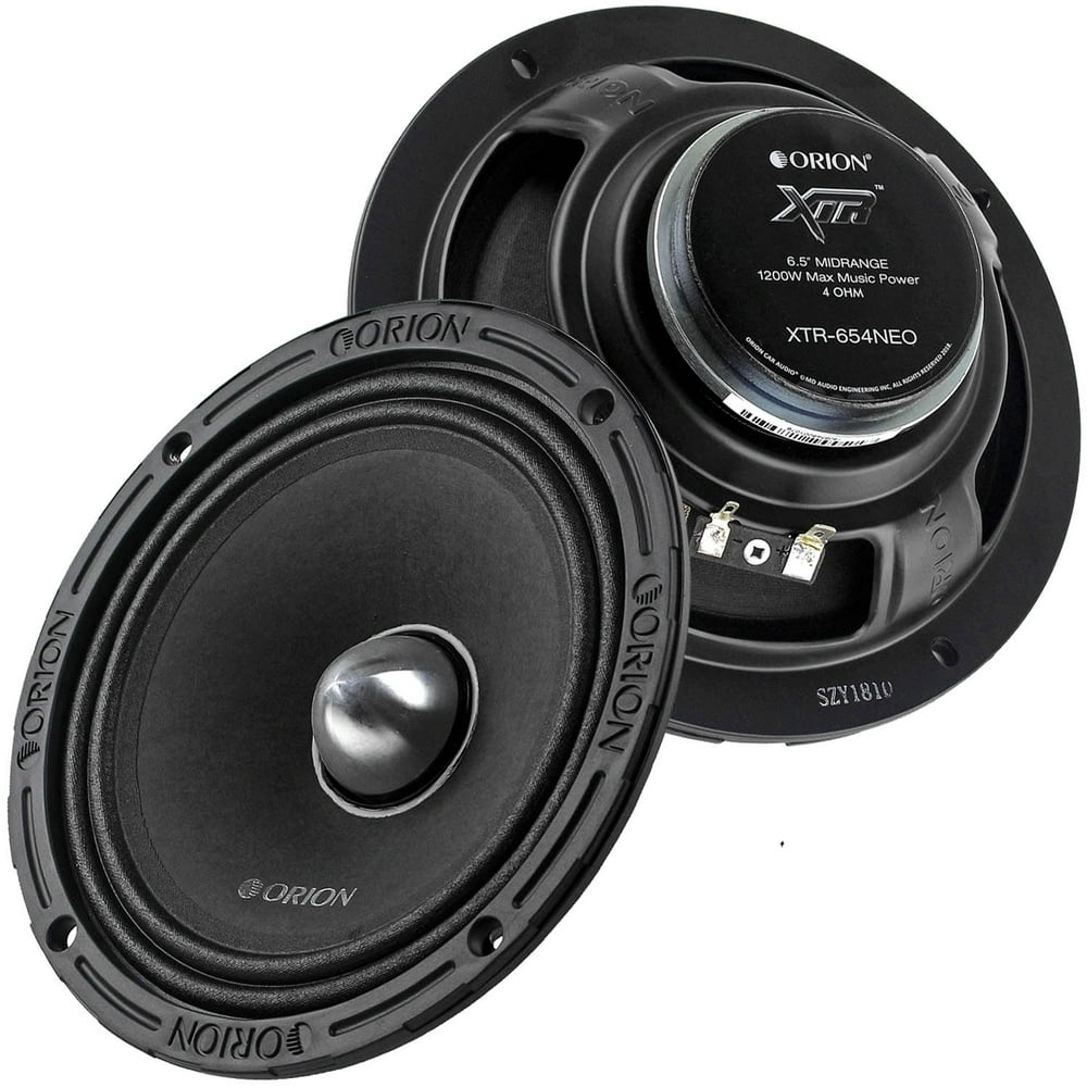 Best Mid Bass 6.5 Speakers Orion 6.5" Midrange Speakers 1200 Watts Max Power 4 Ohm Car Audio XTR