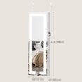 thumbnail image 3 of LED Jewelry Cabinet w/ Full Length Mirror Jewelry Storage Organizer, White, 3 of 10