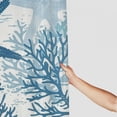 thumbnail image 3 of Awypu Nautical Coastal Summer Ocean Themed Seashell Coral Starfish Waterproof Shower Curtain Multiple Sizes White, 3 of 7