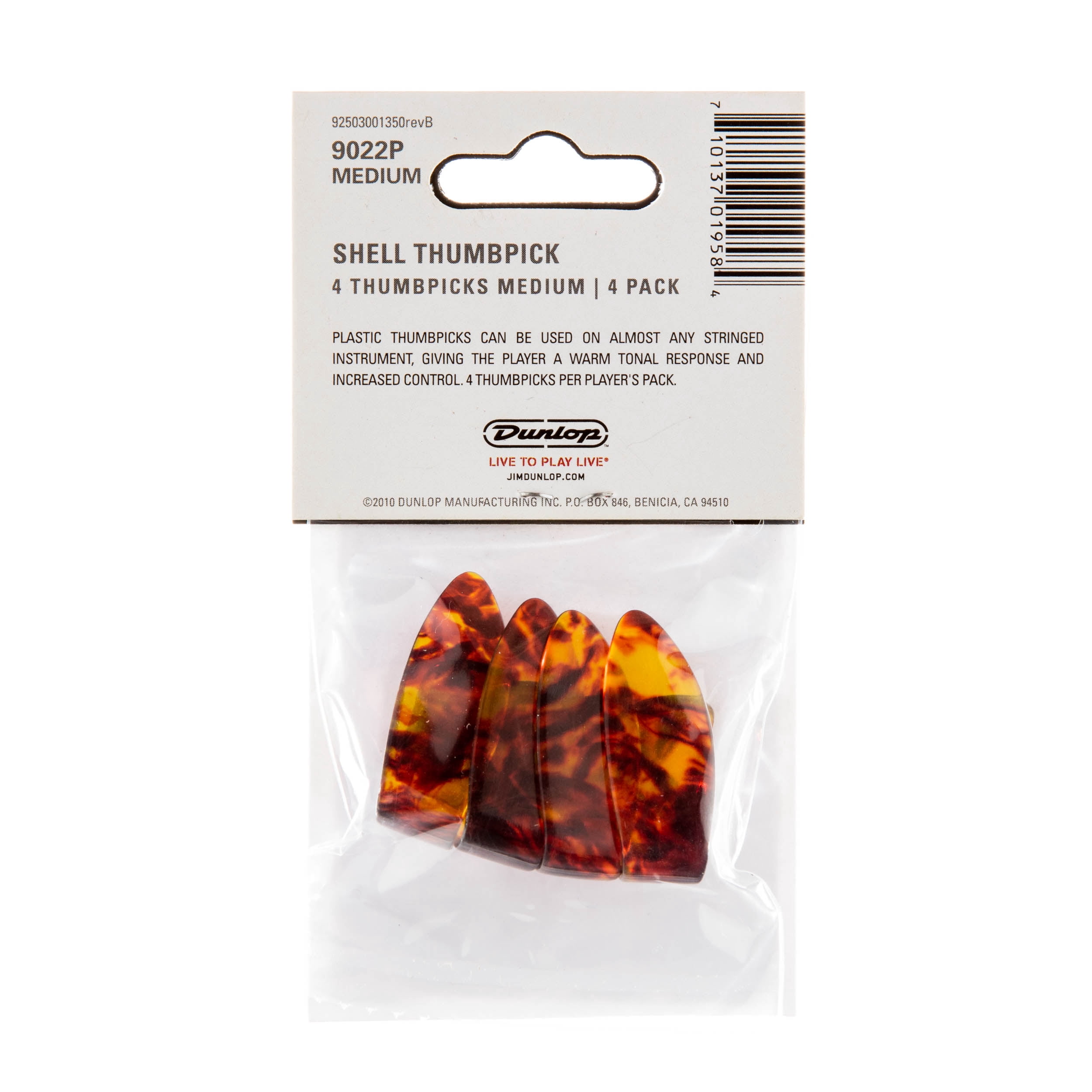 Dunlop Thumb Picks  Shell  Medium  8 Picks  9022P