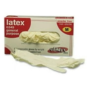 Boardwalk 345MBX General-Purpose Latex Gloves, Powder-Free, 4.4 mil, Medium, Natural (Box of 100)