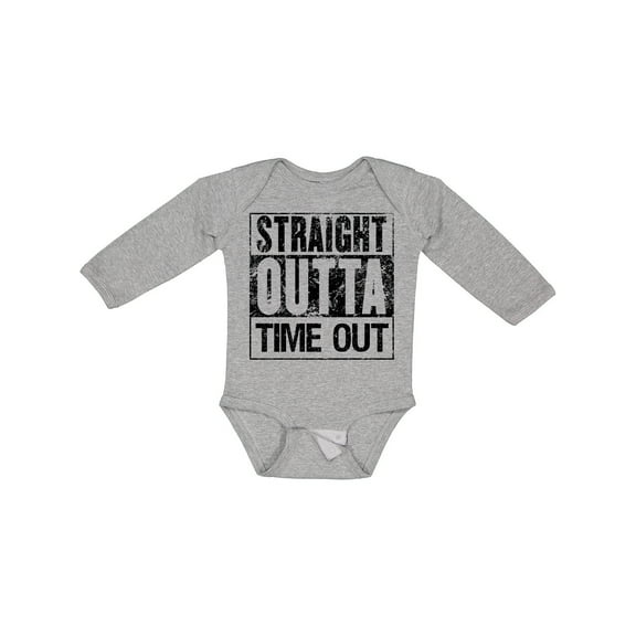 Inktastic Straight Outta Time out Boys or Girls Long Sleeve Baby Bodysuit