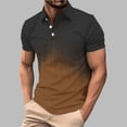 thumbnail image 2 of IhhxPro Big and Tall Men's Short Sleeve Button Detail Collared Shirt Gradient Print Stretchable Top for Men Fashion Casual S-4XL, 2 of 6