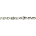 thumbnail image 3 of White Sterling Silver chain Rope Diamond-cut 24 in 7 mm, 3 of 5