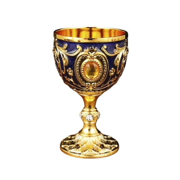 Goblet Glass for Desktop Display Handmade Engraved Metal Cup Novelty Drinking for Home and Parties