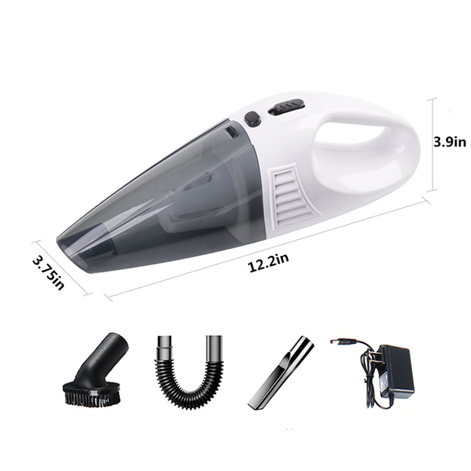 Blasgw Portable Handheld Wireless Car Vacuum Cleaner Household Compact & Large Suction Vacuum Cleaner White White