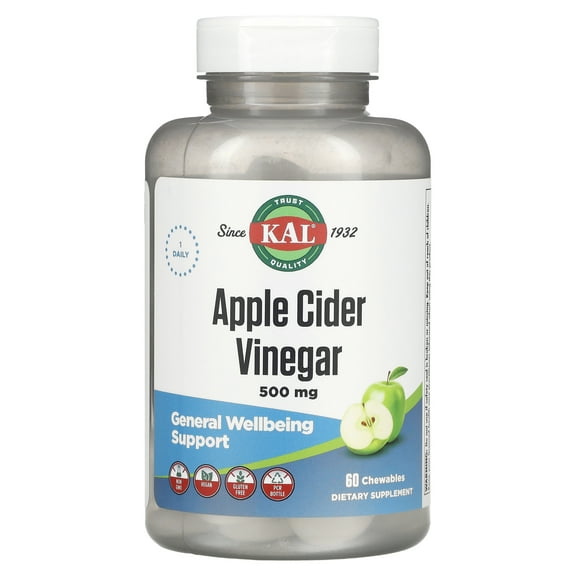 Kal - Apple Cider Vinegar Green Apple Flavor - 60 Chewable Tablets