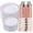 Rose Gold, variant on 350 Piece Silver Plastic Dinnerware Set for 50 Guests, Fancy Disposable Plates for Party, Include: 50 Dinner Plates, 50 Dessert Plates, 50 Pre Rolled Napkins with Silver Silverware, 50 Cups