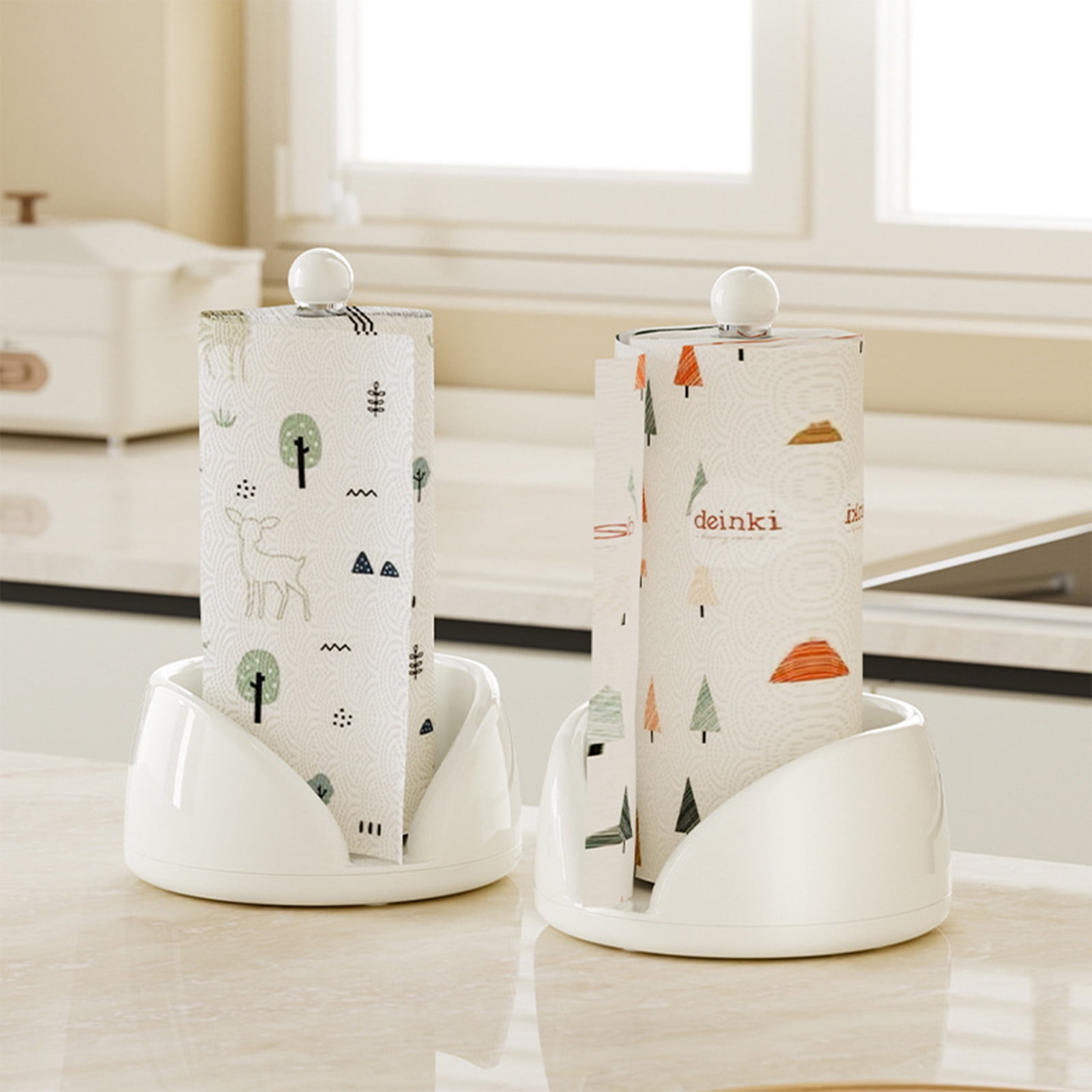 360 Degree Rotating Paper Towel Holder With Storage Shelf For Kitchen Office Bathroom Organiser Tissue Roll Rack