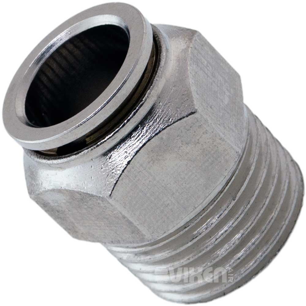 PTC Straight Pneumatic Fitting for 3//8 OD Hose VXA7383 Vixen Air 3//8 NPT Male Push to Connect