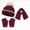 M48-Wine, variant on Kids Cable Knit Beanie Scarf and Gloves Set,3-Piece Winter Warm Accessories