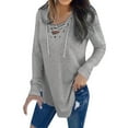 thumbnail image 2 of Gray Tshirts Shirts for Women, Linen Womens Summer Tops, Long Sleeve Business Casual Outfits for Women, Summer Clothes for Women, Spring Shirts for Women 2024, Tshirts Shirts for Women Graphic, 2 of 4