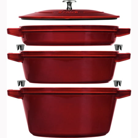 Staub 4 Piece Grenadine Stackable Cast Iron Cookware Set