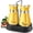Yellow, variant on 2-Pack Salt and Pepper Shakers, 4 oz Spice Jars with Base Handle, Stainless Steel Glass Material for Kitchen (Silver)