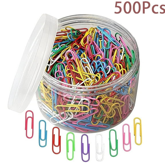GIXUSIL 500 Pack Metallic Colored Paper Clips, Smooth Durable Jumbo Paperclips, Mini Big Paperclips for Classroom Bookmark Desk Office Home Personal Craft Planner