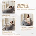 thumbnail image 3 of Bean Bag Chairs Sherpa Lazy Sofa, Giant Beanbag Chairs for Adults, Teenagers with Stuffed High Density Foam Filling, Comfy Chair for Living Room, Bedroom, 3 of 9