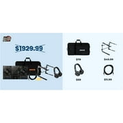 Pioneer DDJ-FLX10 4-Channel Professional DJ Controller - Black Bundle with Case, Laptop Stand, HDJ-CUE1 Headphones, XLR Microphone Cable, and Austin Bazaar Polishing Cloth