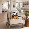 thumbnail image 4 of Vintage Halloween Throw Pillow Covers 18x18,Pumpkins Ghost Bat Pattern Seasonal Decorative Horror Cushion Case Decoration for Home Sofa Couch Bed, 4 of 5