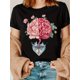 thumbnail image 1 of A Fun Heart-Shaped Printed T-Shirt Featuring a Floral Design of The Human Brain., 1 of 6