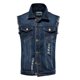thumbnail image 1 of AIOPESON, chaleco vaquero con agujeros de algodón para hombre, chaleco informal de Color sólido para exteriores, chaleco ajustado para hombre, nuevos chalecos de calidad de otoño para hombre AIOPESON Chaleco vaquero de algodón y poliéster, 1 of 6