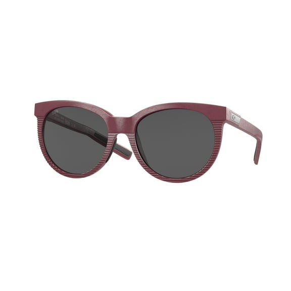Costa Del Mar Women's Victoria Polarized Rectangular Sunglasses, Net Plum/Grey Polarized-580G, 56 mm