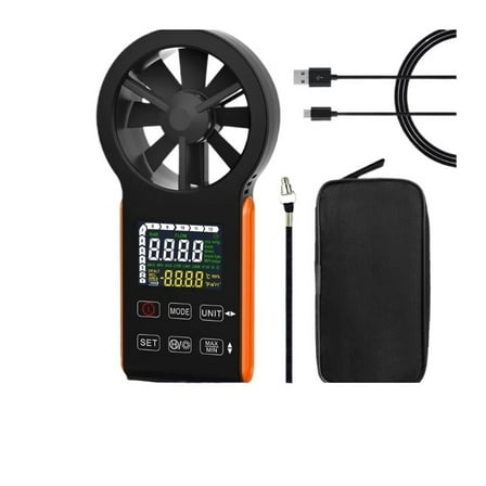 Rechargeable Anemometer,Anemometer Waterproof Anemometer Color Touch-Screen,Air Flow Meter Handheld