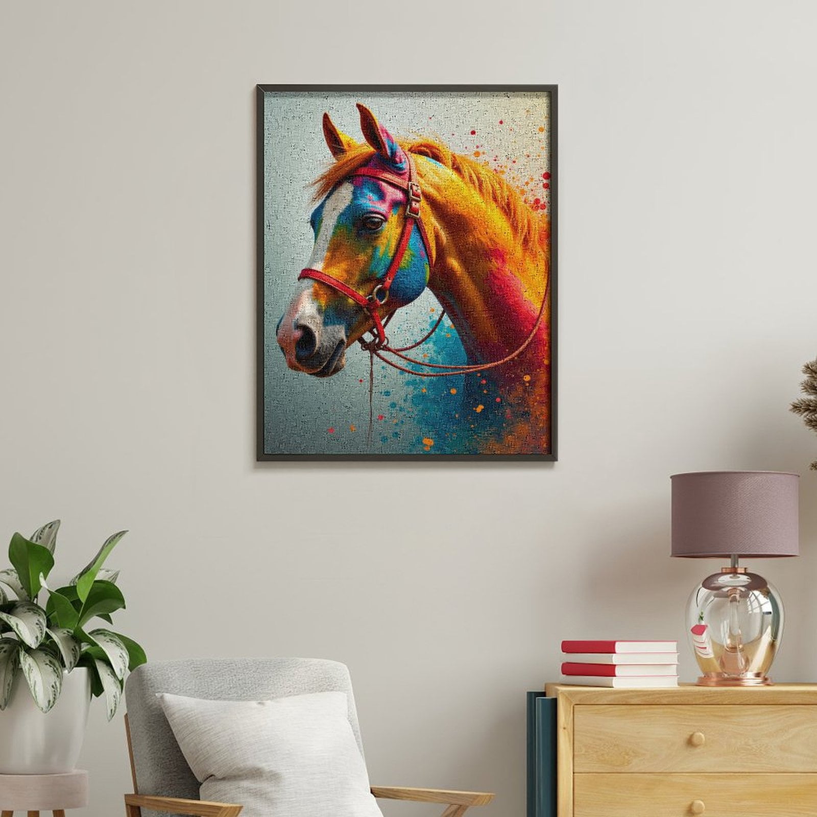 Paint By Numbers Kit for Adults Beginner - DIY Colorful Horse Art Portrait Canvas Painting Kits for Adults, Frameless Paint By Number for Adults for Home Wall Decor 16x20 Inch