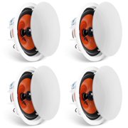 VEVOR 4 PCs 8 Inch in Ceiling Speakers, 100-Watts, Flush Mount Ceiling & in-Wall Speakers System with 8ΩImpedance 89dB Sensitivity, for Home Kitchen Living Room Bedroom or Covered Outdoor Porches