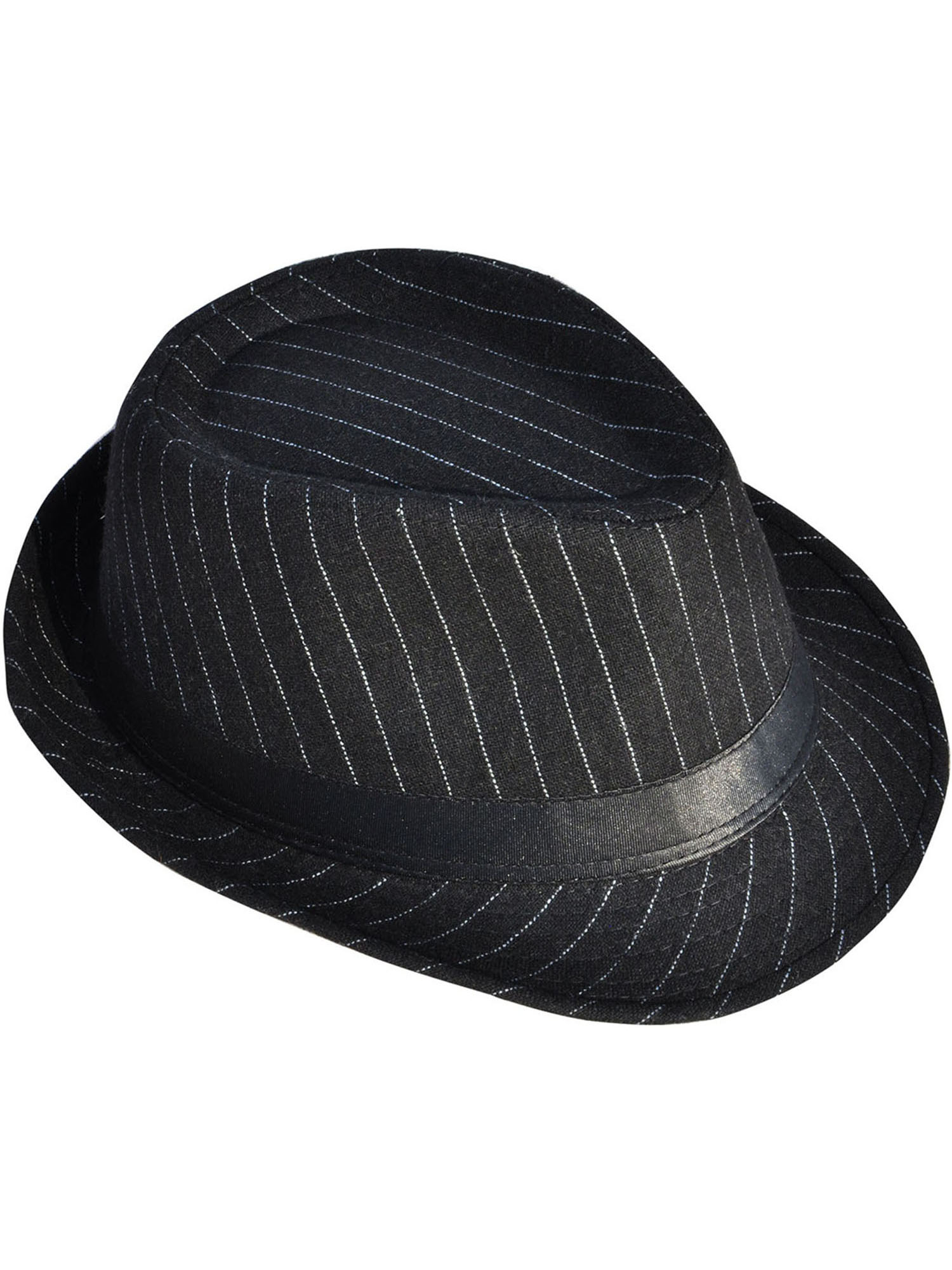 Mens Cool Fedora Trilby Hat Pinstripe with Black Band - image 3 of 4