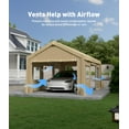 thumbnail image 2 of Lot de 2 Portes à Fermeture Éclair Robustes pour Abri d'Auto Ou Garage Extérieur, Bâche de Remplacement Imperméable et Résistante aux UV, Convient aux Abris de 13 X 20 à 13 X 25 Pi, Portes Seulement, Jaune Blanc Gris, 2 of 5