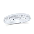 thumbnail image 2 of 10K White Gold His Hers Round Dia. Square Matching Wedding Set 1/2ctw, Women's Size: 5-10, Mens Size: 7-13, 2 of 3