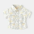 thumbnail image 2 of KAUOD Toddler Baby Boys Button Down Short Sleeve Shirts Casual Summer Beach Lapel Collar Top Shirts Summer Vintage Clothes, 2 of 4